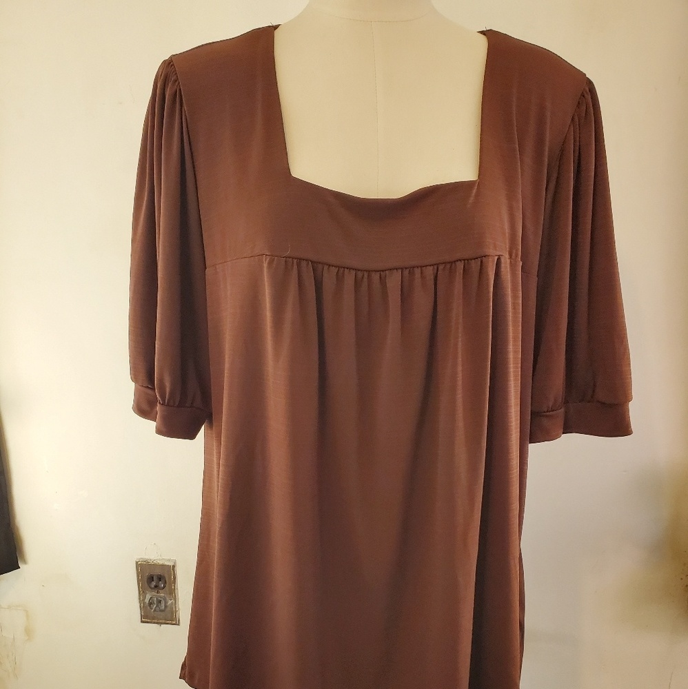 Dress Barn womens square neck blouse size 1X